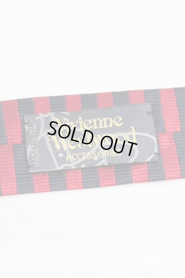 画像3: ヴィヴィアンウエストウッド MAN 中古 / オーブptボーダーネクタイ  赤ｘ黒  H-25-11-09-025-gd-OD-ZH (3)