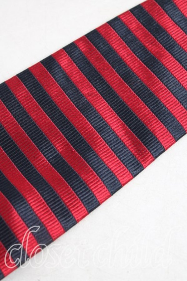 画像4: ヴィヴィアンウエストウッド MAN 中古 / オーブptボーダーネクタイ  赤ｘ黒  H-25-11-09-025-gd-OD-ZH (4)