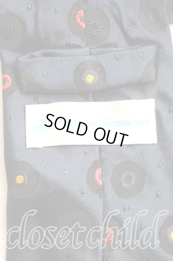 画像3: ヴィヴィアンウエストウッド MAN 中古 / サークル刺繍ネクタイ  紺  H-25-11-09-026-gd-OD-ZH (3)