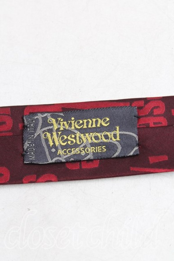 画像3: ヴィヴィアンウエストウッド MAN 中古 / メッセージptネクタイ  ボルドー  H-25-11-09-027-gd-OD-ZH (3)