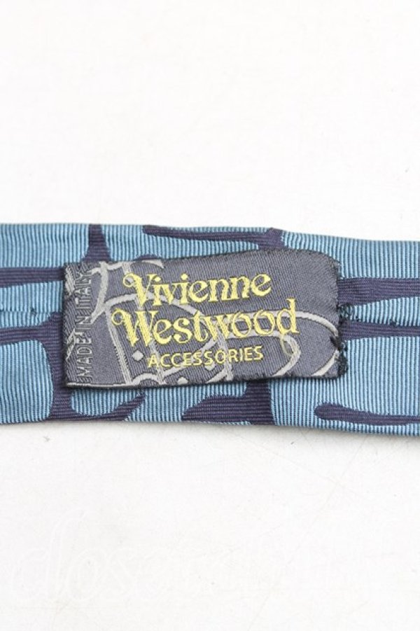 画像3: ヴィヴィアンウエストウッド MAN 中古 / ロゴptネクタイ  青ｘ紺  H-25-11-09-028-gd-OD-ZH (3)