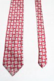 画像2: ヴィヴィアンウエストウッド MAN 中古 / スクエアオーブ刺繍ネクタイ  赤ｘシルバー  H-25-11-09-029-gd-OD-ZH (2)