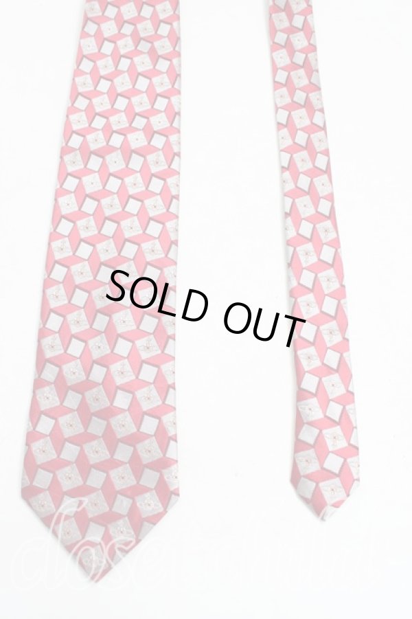 画像2: ヴィヴィアンウエストウッド MAN 中古 / スクエアオーブ刺繍ネクタイ  赤ｘシルバー  H-25-11-09-029-gd-OD-ZH (2)