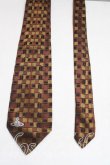 画像2: ヴィヴィアンウエストウッド MAN 中古 / オーブ刺繍ブロックチェックネクタイ  茶  H-25-11-09-030-gd-OD-ZH (2)