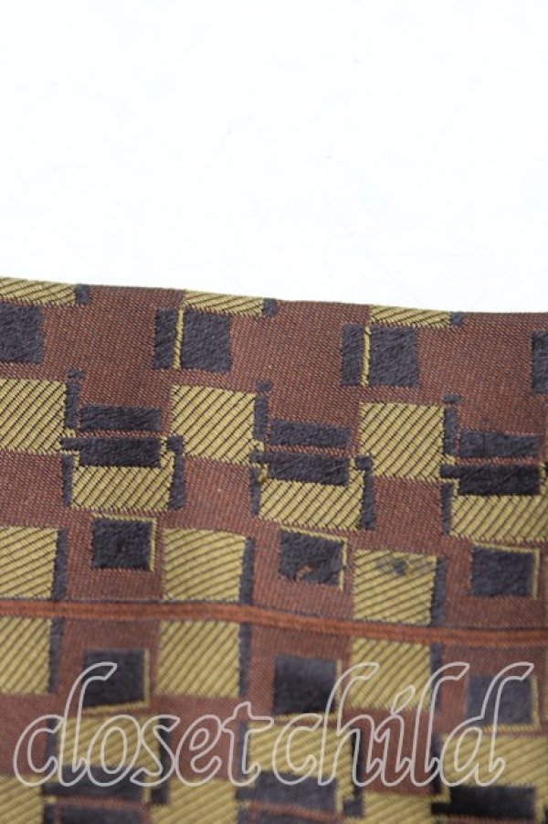 画像4: ヴィヴィアンウエストウッド MAN 中古 / オーブ刺繍ブロックチェックネクタイ  茶  H-25-11-09-030-gd-OD-ZH (4)