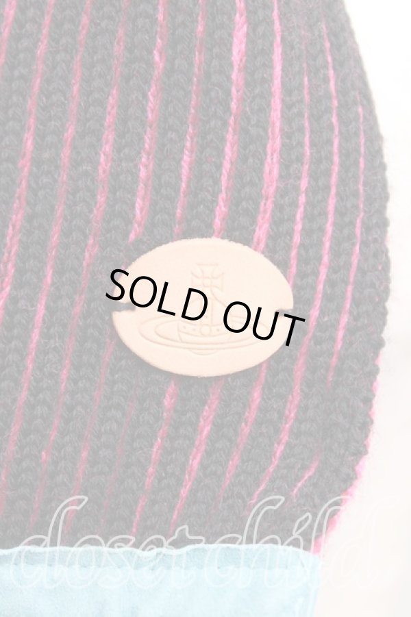 画像2: ヴィヴィアンウエストウッド 中古 / リブマフラー  ピンク×黒  H-25-11-09-032-gd-IN-ZH (2)