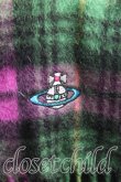 画像2: ヴィヴィアンウエストウッド 中古 / カラーオーブ刺繍タータンチェックマフラー  緑  H-25-11-09-037-gd-OD-ZH (2)