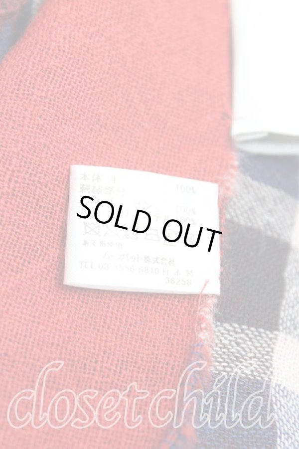 画像3: ヴィヴィアンウエストウッド 中古 / タータンチェック大判ストール  紺×赤  H-25-11-09-041-gd-IN-ZH (3)