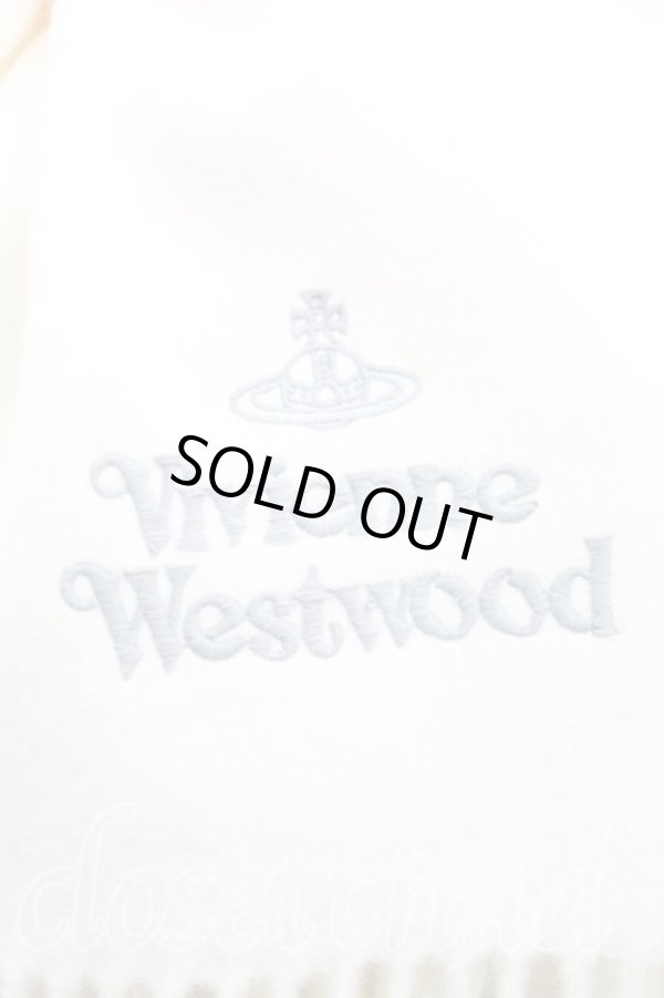 画像2: ヴィヴィアンウエストウッド 中古 / ロゴ刺繍ウールマフラー  クリーム  H-25-11-09-045-gd-IN-ZH (2)