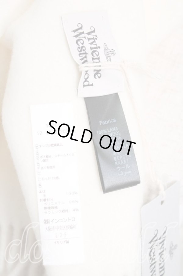 画像3: ヴィヴィアンウエストウッド 中古 / ロゴ刺繍ウールマフラー  クリーム  H-25-11-09-045-gd-IN-ZH (3)