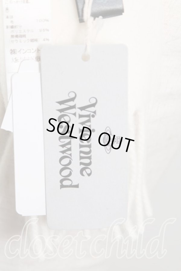 画像4: ヴィヴィアンウエストウッド 中古 / ロゴ刺繍ウールマフラー  クリーム  H-25-11-09-045-gd-IN-ZH (4)