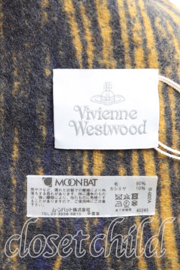 画像3: ヴィヴィアンウエストウッド 中古 / バイカラーマフラー  青  H-25-11-09-047-gd-OD-ZH (3)