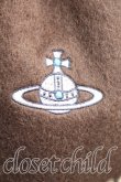 画像2: ヴィヴィアンウエストウッド 中古 / チェックバイカラーマフラー  茶  H-25-11-09-048-gd-OD-ZH (2)
