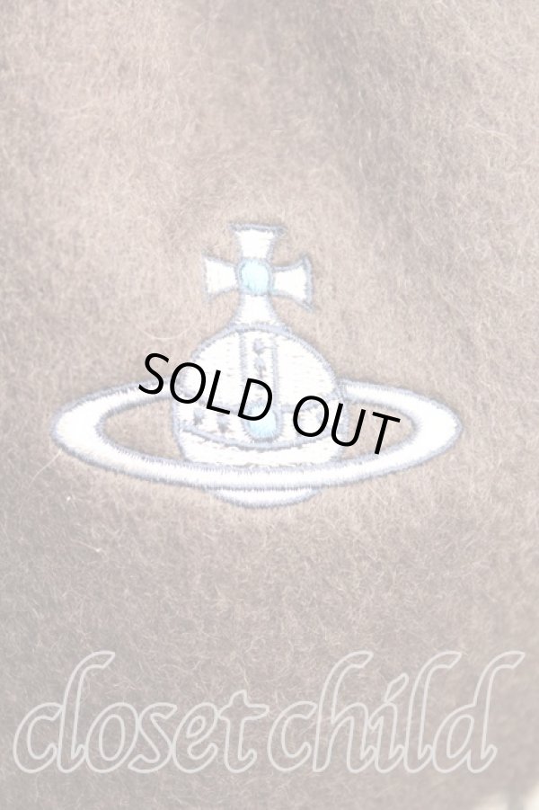 画像2: ヴィヴィアンウエストウッド 中古 / チェックバイカラーマフラー  茶  H-25-11-09-048-gd-OD-ZH (2)