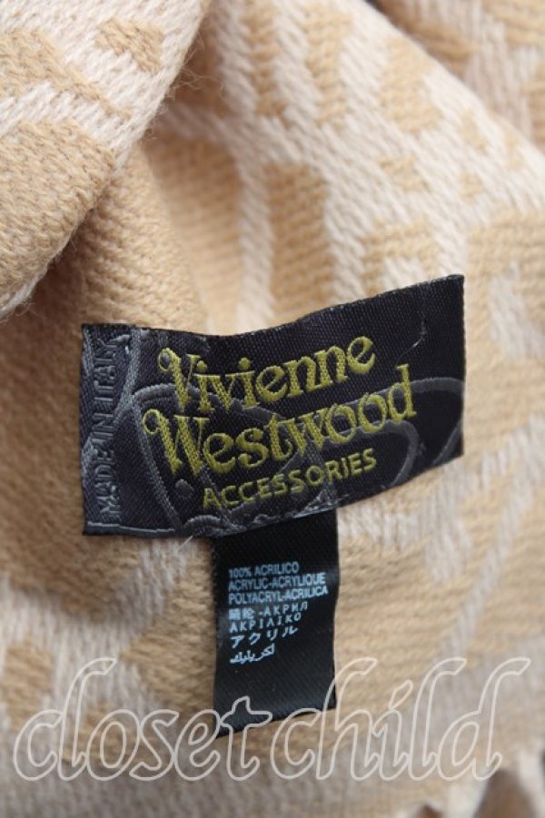 画像2: ヴィヴィアンウエストウッド 中古 / グラフィティオーブストール  ベージュ  H-25-11-09-049-gd-IN-ZH (2)