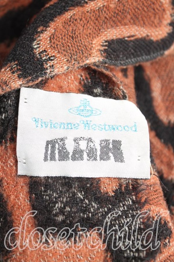 画像2: ヴィヴィアンウエストウッド MAN 中古 / レオパード柄マフラー  茶  H-25-11-09-050-gd-OD-ZH (2)