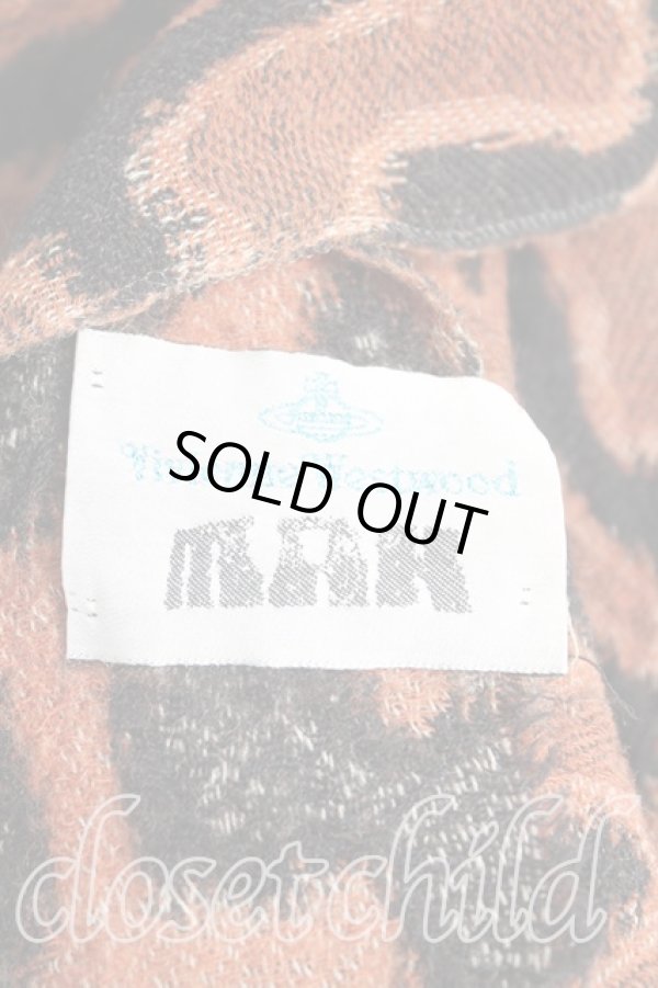 画像2: ヴィヴィアンウエストウッド MAN 中古 / レオパード柄マフラー  茶  H-25-11-09-050-gd-OD-ZH (2)