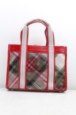 画像2: ヴィヴィアンウエストウッド 中古 / transparent tartan tote bag S  赤  H-25-11-09-001-ba-IN-ZH (2)