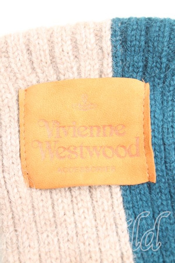 画像2: ヴィヴィアンウエストウッド 中古 / バイカラー手袋  茶ｘ青  H-25-11-09-060-gd-OD-ZH (2)