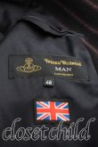 画像3: ヴィヴィアンウエストウッド MAN 中古 / ストライプフロントアシメコート 46(メンズM相当) 黒×紫  H-25-11-09-063-co-IN-ZH (3)