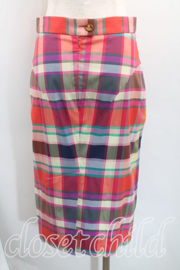 画像2: ヴィヴィアンウエストウッド 中古 / タータンチェックスカート 40（9号相当） ピンク  H-25-11-09-065-sk-OD-ZH (2)