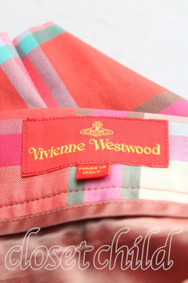 画像3: ヴィヴィアンウエストウッド 中古 / タータンチェックスカート 40（9号相当） ピンク  H-25-11-09-065-sk-OD-ZH (3)