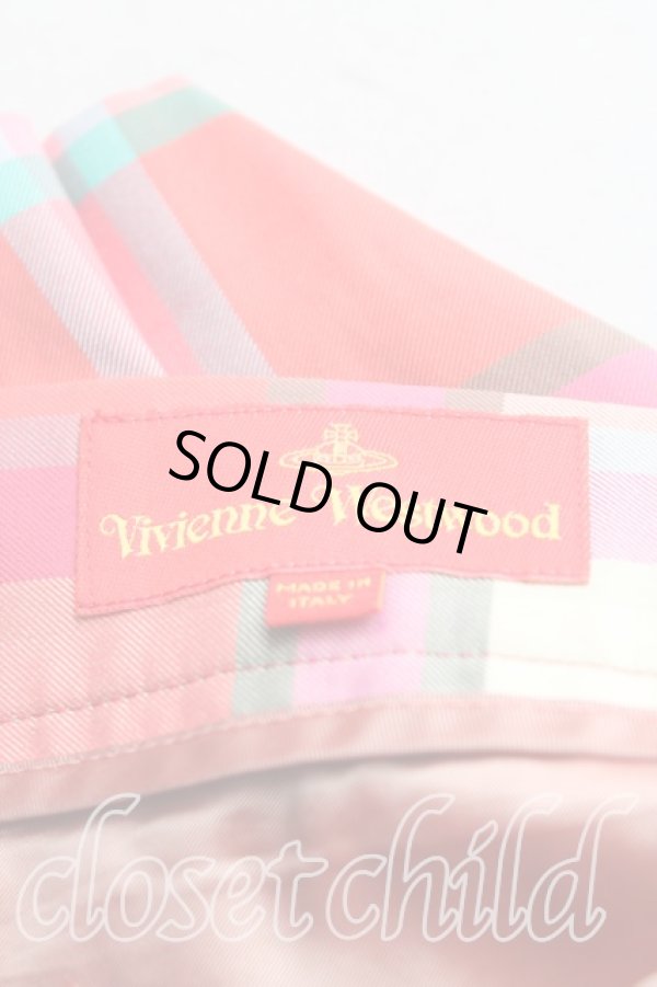 画像3: ヴィヴィアンウエストウッド 中古 / タータンチェックスカート 40（9号相当） ピンク  H-25-11-09-065-sk-OD-ZH (3)