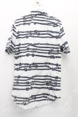 画像2: ヴィヴィアンウエストウッド 中古 / ロープ柄半袖シャツ 48(メンズL相当) 白×紺  H-25-11-09-067-bl-IN-ZH (2)