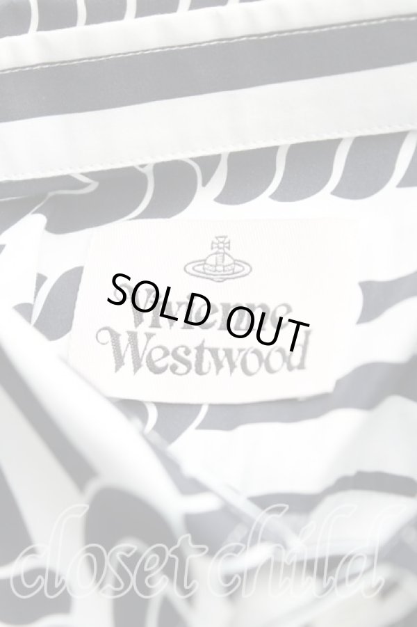 画像3: ヴィヴィアンウエストウッド 中古 / ロープ柄半袖シャツ 48(メンズL相当) 白×紺  H-25-11-09-067-bl-IN-ZH (3)