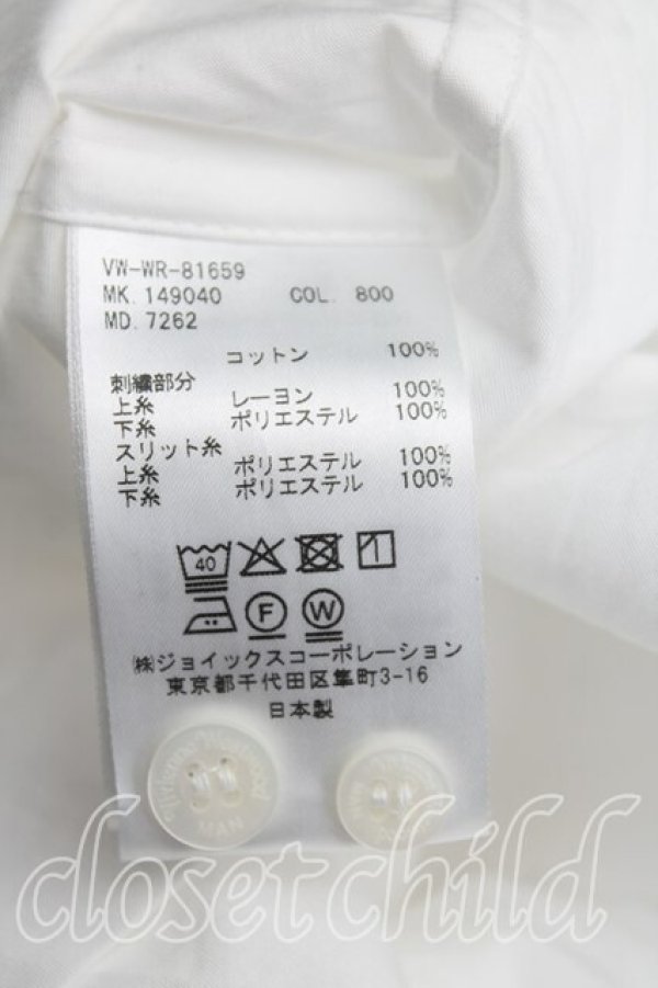 画像4: ヴィヴィアンウエストウッド MAN 中古 / ローズ刺繍シャツ 44(メンズS相当) 白  H-25-11-09-068-bl-IN-ZH (4)