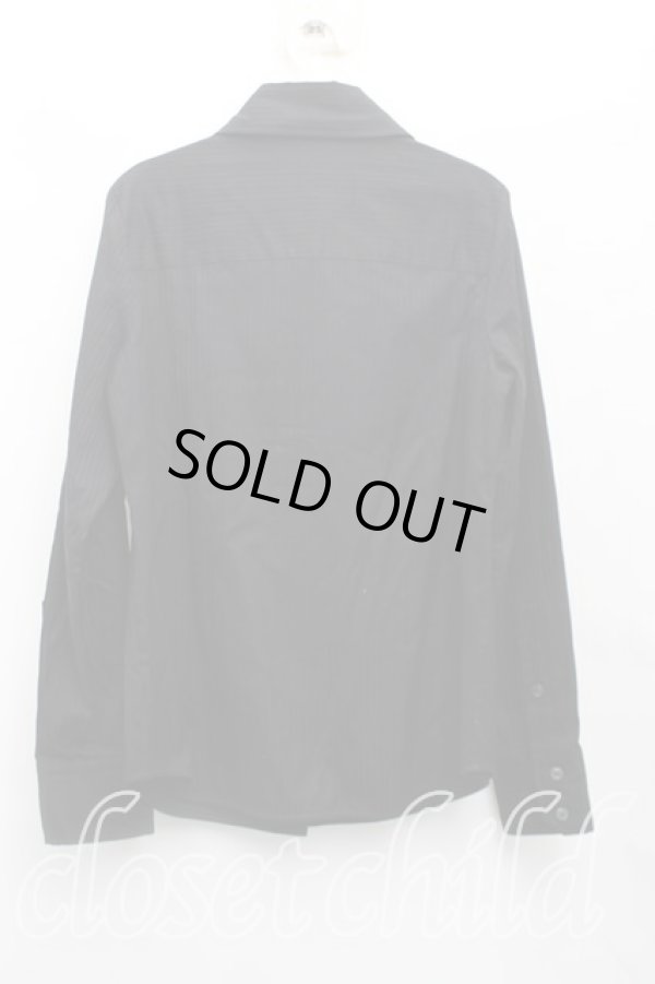 画像2: ヴィヴィアンウエストウッド 中古 / 単色オーブ刺繍ラウンドカラーシャツ 03（11号相当） 黒  H-25-11-09-069-bl-OD-ZH (2)