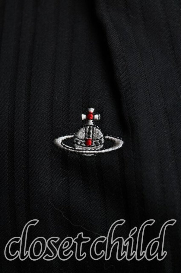 画像6: ヴィヴィアンウエストウッド 中古 / 単色オーブ刺繍ラウンドカラーシャツ 03（11号相当） 黒  H-25-11-09-069-bl-OD-ZH (6)