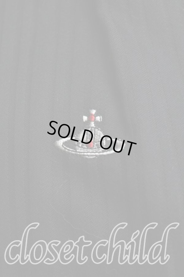 画像6: ヴィヴィアンウエストウッド 中古 / 単色オーブ刺繍ラウンドカラーシャツ 03（11号相当） 黒  H-25-11-09-069-bl-OD-ZH (6)