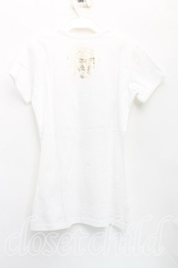 画像2: ヴィヴィアンウエストウッド 中古 / 箔ptTシャツ S 白  H-25-11-09-071-ts-IN-ZH (2)