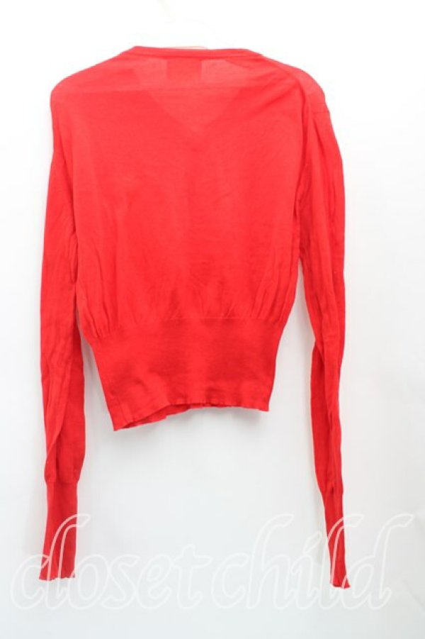 画像2: ヴィヴィアンウエストウッド 中古 / カラーオーブ刺繍Vネックセーター S 赤  H-25-11-09-076-to-OD-ZH (2)