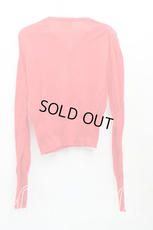 画像2: ヴィヴィアンウエストウッド 中古 / カラーオーブ刺繍Vネックセーター S 赤  H-25-11-09-076-to-OD-ZH (2)