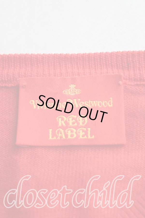 画像3: ヴィヴィアンウエストウッド 中古 / カラーオーブ刺繍Vネックセーター S 赤  H-25-11-09-076-to-OD-ZH (3)