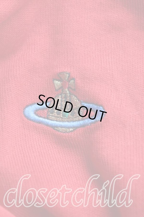 画像5: ヴィヴィアンウエストウッド 中古 / カラーオーブ刺繍Vネックセーター S 赤  H-25-11-09-076-to-OD-ZH (5)