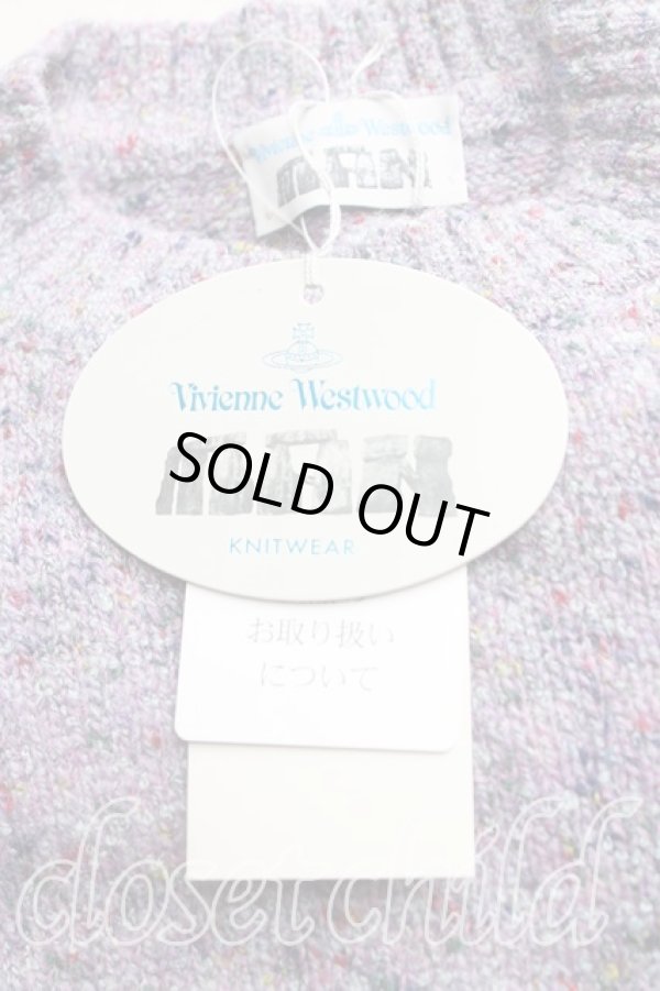 画像3: ヴィヴィアンウエストウッド MAN 中古 / カラーオーブ刺繍ニット S 紫  H-25-11-09-079-to-IN-ZH (3)