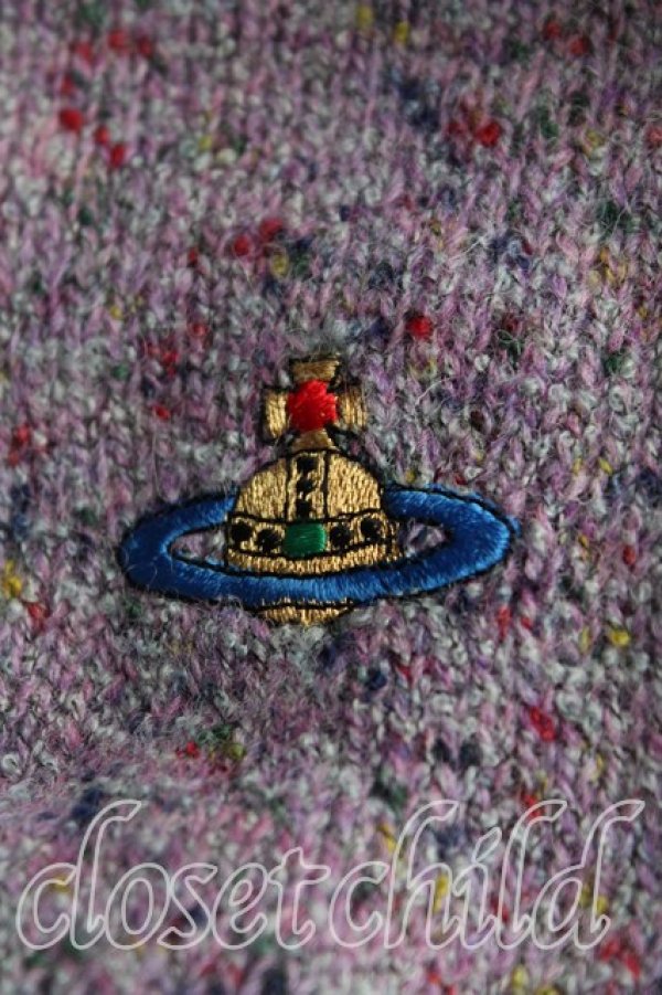 画像6: ヴィヴィアンウエストウッド MAN 中古 / カラーオーブ刺繍ニット S 紫  H-25-11-09-079-to-IN-ZH (6)