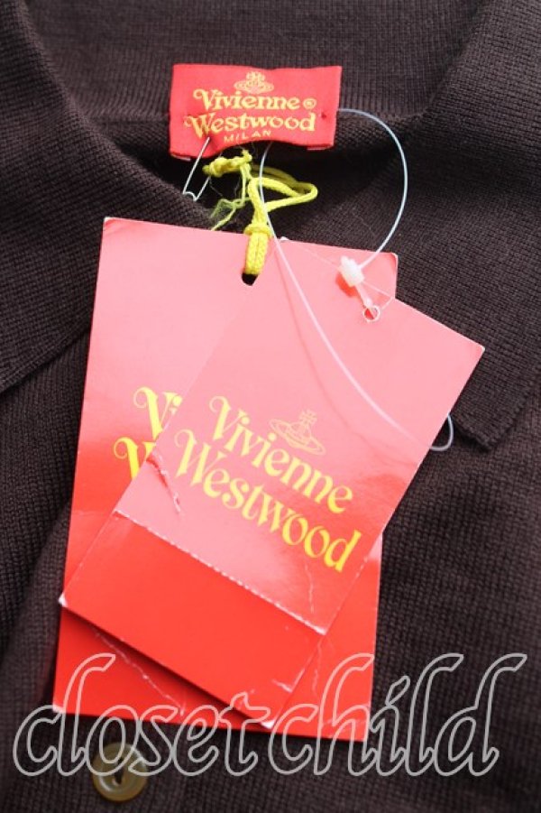 画像3: ヴィヴィアンウエストウッド 中古 / カラーオーブ刺繍ポロニット S 茶  H-25-11-09-080-to-IN-ZH (3)
