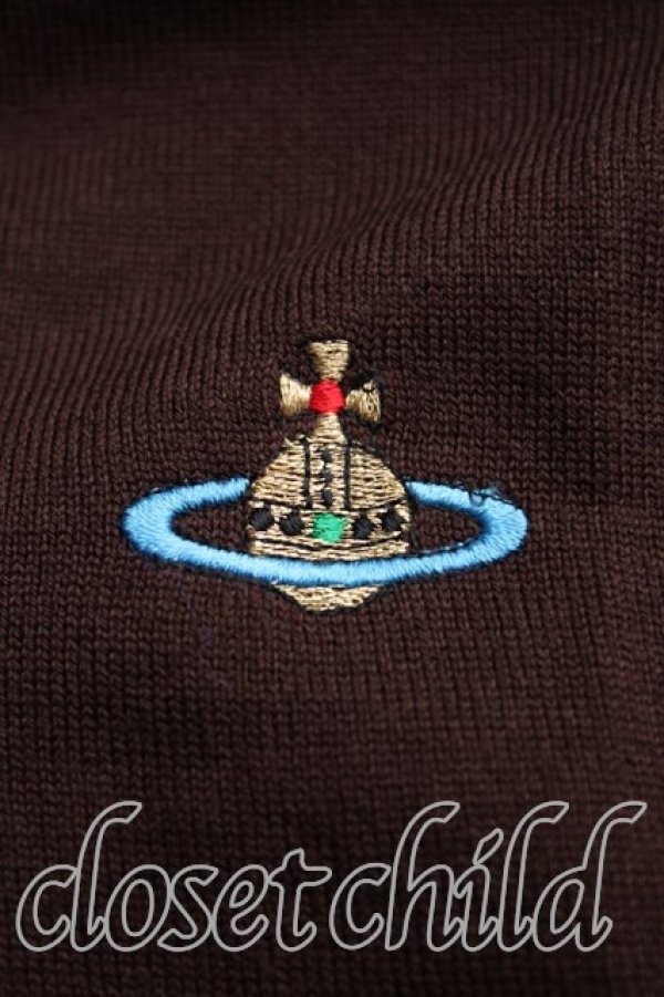 画像6: ヴィヴィアンウエストウッド 中古 / カラーオーブ刺繍ポロニット S 茶  H-25-11-09-080-to-IN-ZH (6)