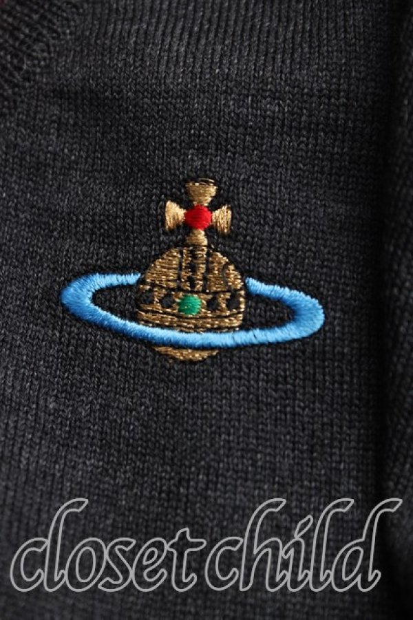 画像6: ヴィヴィアンウエストウッド 中古 / カラーオーブ刺繍ニットベスト I(7号相当) 灰  H-25-11-09-081-to-IN-ZH (6)