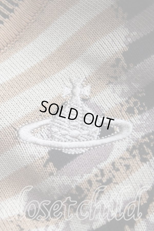 画像6: ヴィヴィアンウエストウッド 中古 / スカルptボーダーラウンドネックニット 2(9号相当) 黒×紫  H-25-11-09-084-to-IN-ZH (6)