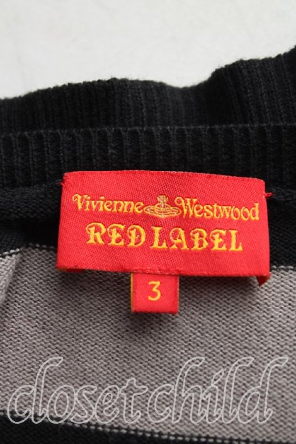 画像3: ヴィヴィアンウエストウッド 中古 / スカルptボーダーカーディガン 3(11号相当) 黒×灰  H-25-11-09-085-to-IN-ZH (3)