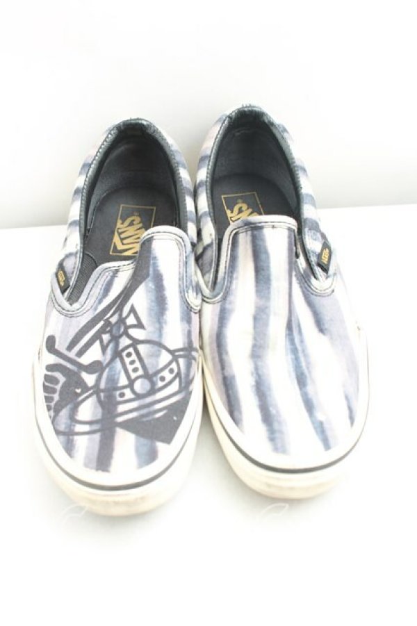 画像2: ANGLOMANIA×VANS 中古 / アナーキーストライプシューズ 24.5cm 灰  H-25-11-09-014-sh-OD-ZH (2)