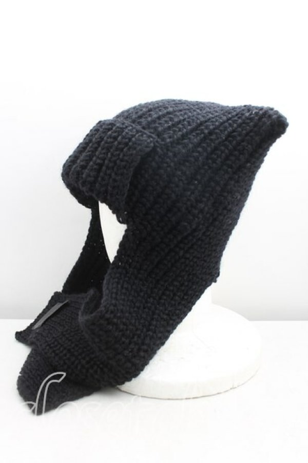 画像2: ヴィヴィアンウエストウッド 中古 / スクエアニット帽  黒  H-25-11-09-016-ha-OD-ZH (2)