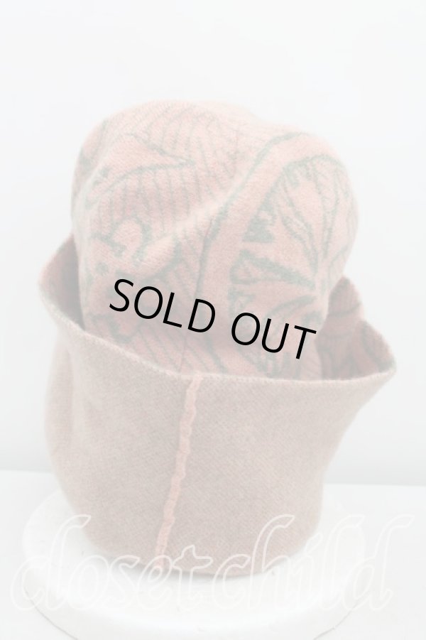 画像3: ヴィヴィアンウエストウッド 中古 / ブロケードフラワーニット帽  ピンク×緑  H-25-11-09-018-ha-IN-ZH (3)