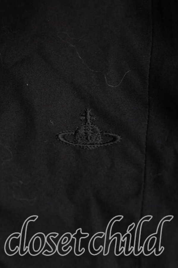 画像6: ヴィヴィアンウエストウッド 中古 / 単色オーブ刺繍シャツワンピース 2（9号相当） 黒  H-25-11-16-034-op-OD-ZH (6)