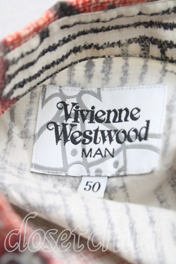画像3: ヴィヴィアンウエストウッド MAN 中古 / カバーオールシャツ 50（メンズXL相当） 茶ｘ黒  H-25-11-16-036-bl-OD-ZH (3)